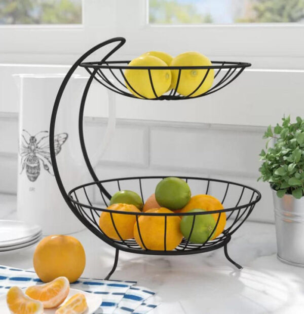 Stainless Steel High Quality Fruit & Vegetable Basket 2 Tier - Image 2